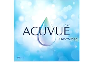 ACUVUE OASYS MAX 1-Day Tageskontaktlinsen – Helfen dabei, das Gefühl von müden & trockenen Augen zu reduzieren – 90 Tageskontaktlinsen mit -2.25 dpt und BC 8.5 – UV Schutz & angenehmes Tragegefühl