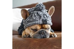 MoccyBabeLee Winter Dog Warm Hat Woolen Windproof Pet Headgear Pet Supplies Knitted Pet Hat (S,Grey)