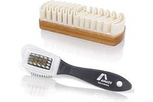 Amazy Cepillo Gamuza Perfecto para Zapatos – Juego de cepillos para limpiar ante, gamuza, nobuk o terciopelo