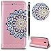 Price comparison product image Case for Samsung Galaxy J3 2017,Samsung Galaxy J3 Pro 2017 Case Leather, WIWJ Sparkle Mandala Flora Flip Case Bling Slim Soft PU Leather Wallet Case Luxury Foldable Bookstyle Phone Case Flower Printing Protective Cover with Stand Function Magnetic Detachable Blossom Sunflower Pattern Smartphone Case with Card Holder Shell for Samsung Galaxy J3 2017 / Samsung Galaxy J3 2017 Duos / Samsung Galaxy J3 Pro 2017-Rose Gold Mandala Flower + 1 x Black Touch Stylus Pen