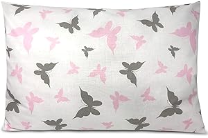 BALBINA Kinder Kopfkissenbezug Kissenhülle Baumwolle Deko (Schmetterlinge, 40x60 cm)