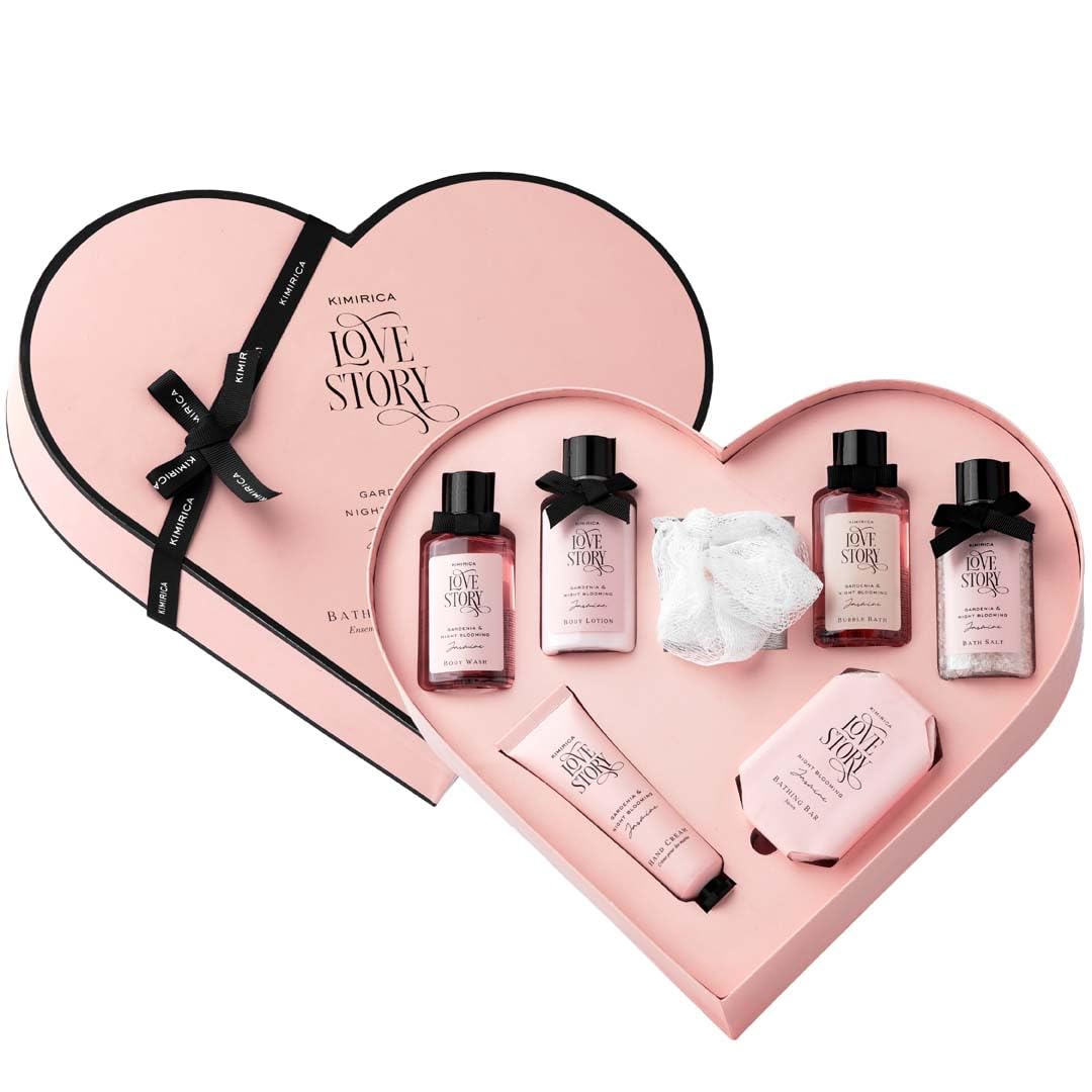 Kimirica Valentine's Gift Set Love Story Moment For Girlfriend Boyfriend Women & Men| Luxury Bath and Body Care Set For Husba