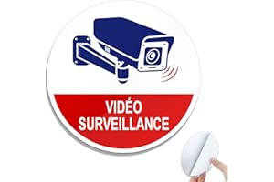 Goodvia Vidéo Surveillance Plaque Adhésif Diamètre 10cm Arrondi Aluminium Réfléchissant UV Protection pour parkings, Les Bâtiments Gouvernementaux, Les Centres Commerciaux, Les écoles, etc.