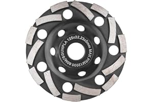 FUNMIX Diamant Schleiftopf 125mm ×22.23mm Betonschleifer - Diamantscheibe für Beton Naturstein Granit Mauerwerk Stein Estrich Trockener Fliesenkleber - Diamant Schleifscheibe Schrägzahn