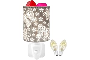 DOREPHINE Metal Wax Melt Burner Oil Burner Plug in, Electric Candle Wax Warmer Melter Essential Oil Fragrance Burner, Night Light Aroma Lamp For Home Office Bedroom Gifts & Decor (Butterfly)