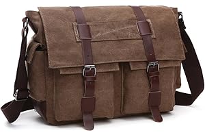 LOSMILE Sac d'Épaule Homme en Toile - Messager Bandoulière, 16 Pouces