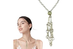 Hitrod Collier Cage en - Cage réglable en Acier Inoxydable pour Pierre | Accessoires de Bricolage, chaînes de Fabrication de Bijoux, pour Les familles, Les Amis, Les Amateurs de Pierres