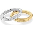 Calvin Klein Twisted Ring Family Stainless Steel & Ionic Plated Thin Gold Steel Women's Ring - 35000330B