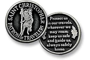 Cathedral Art Saint Christopher Traveler's Token, 1-Inch, Ungraded, Uncertified/Seller Graded, White, Sand
