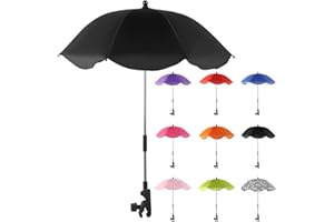 TARTAGLIA Ombrelle Poussette Universelle Anti UV 50+ - Parasol Anti Uv pour Landau, Parapluie Poussette avec Pince Réglable et Bras Réglable pour Extérieur Plage Jardin, iamètre 66 cm