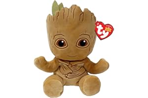TY Groot Marvel Avengers Beanie Babies Regular, licencjonowana czapka typu beanie dla niemowląt, miękka zabawka, kolekcjonerska, przytulna pluszowa zabawka