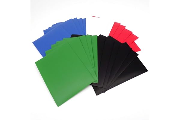 docsmagic.de 5 x 100 Mat Card Sleeves Standard Size 66 x 91 - Black Blue Green Red White - Pochettes - PKM - MTG
