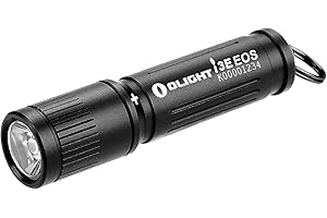 OLIGHT I3E EOS Mini Linterna Llavero de 90 Lúmenes y Alcanza a 44m,Linterna Pequeña Resistente al Agua IPX8,Batería AAA Incluida,para Acampar, Cazar, Pescar y Emergencia (Negro)