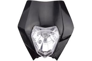 GOOFIT Universal 12V 35W Motocicleta Supermotard Faros Delanteros Indicador de Marchas reemplazo para IC4 620 EXC Suzuki RM RMZ XR ATV Pit Bike Motor Negro