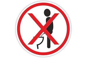 ISECUR Adesivo per WC con scritta in lingua tedesca "Bitte im Sitzen pinkeln Ø 5 cm, adesivo con pittogramma per bagno, coperchio WC degli ospiti, parete I hin299