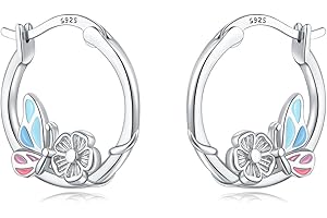 CYMYSS Colorful 925 Sterling Silver Hoop Earrings for Women Huggies Earrings Hypoallergenic Silver Hoops for Women