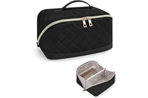 Wandering Nature Beauty Case Donna da Viaggio Impermeabile – Trousse Make Up Grande con Scomparti e Tasca Pennelli, Borsa Trucco Elegante con Manico e Divisorio Trasparente – Idea Regalo Donna