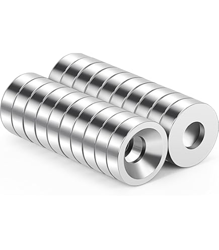 10 NEODYM RING MAGNETE D20x4 Mm 4,2 Mm BOHRUNG SENKUNG SÜD 7,5 KG EPOXY SCHWARZ