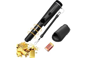 LIBERSHINE Metal Detector Pinpointer, Portable Metal Detector LED Pin Pointer, 360° Scan Detector with Buzzer Vibration, IP66 Waterproof High Accuracy Professional Pinpointers for Treasure Hunting(Black)