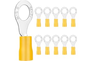 DAWENUR 10 capicorda ad anello, 4 – 6 mm², colore giallo, diametro foro M10, connettori isolati in PVC, in rame stagnato