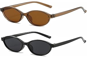 FSMILING Retro Oval Sunglasses for Women vintange 90s Trendy Chic Cat Eye Sunglasses Women