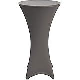 Beautissu Stretch Stehtisch Husse Stella für Bistrotisch Ø 80-85 cm Elegante Stretch-Husse Anthrazit als Tisch-Überzug in div