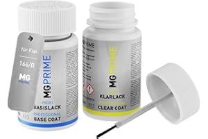 ‎MG PRIME MG PRIME Autolack Lackstift Set für Fiat 166/B Verde Lattementa/Lattementa Grün Basislack Klarlack je 50ml