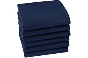 HOULIFE Mens Handkerchiefs - Ladies Handkerchief, Solid Colour Hankerchiefs, 100% 60S Cotton Soft Hankies for Dad Grandad Women Wedding, 40x40cm/16x16’’, 6/12 Pieces