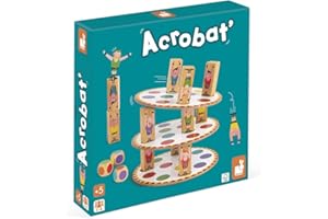 Janod - Acrobat' - Juego de Habilidad y Estrategia, Juegos de Mesa para Niños, Concentración y Motricidad Fina, para 2 Jugadores O Más - Desde Los 5 Años, J02757