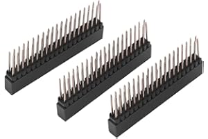 Pin Header, Akozon 3 Pezzi 2.54mm 40 Pin Intestazioni a Perno Corto a Doppia Fila Separabili Pin Header Femmina Connettore Kit per Raspberry Pi, Scheda PCB