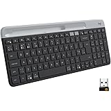Logitech K580 Slim Multi-Device Wireless Keyboard Bluetooth/Receiver, Compact, Easy Switch, 24 Month Battery, Win/Mac, Des