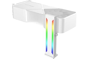 MIWATT DS White RGB Graphics Card GPU Support Bracket, Single Slot Cards, Support Video Card Holder Bracket with 5V 3PIN ARGB LED, Anodized Aerospace Aluminum (H series)