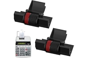 RtottiM 2 rotoli di colore nero/rosso macchina per calcolatrice IR-40T compatibili per Casio IR40T per Canon CP13/MP-12D/MP-120DH per Sharp EL-1750V, EL-1801V