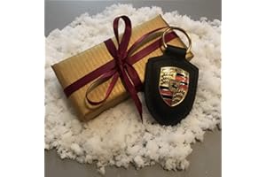 Original Porsche Porte-Clés Armoiries Blason, Cuir Noir, WAP0500900E