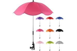 TARTAGLIA Ombrelle Poussette Universelle Anti UV 50+ - Parasol Anti Uv pour Landau, Parapluie Poussette avec Pince Réglable et Bras Réglable pour Extérieur Plage Jardin, iamètre 66 cm