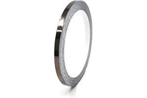 8,5 Meter Glanz Zierstreifen Auto Motorrad Boot Modellbau Silber Chrom - Finest Folia Dekorstreifen Seitenstreifen Klebestreifen (Chrom Schwarz, 4mm Breite)