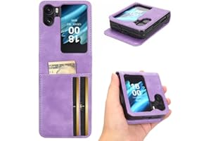 KRjcsfhy Case for OPPO Find N2 Flip 5G Wallet Case wtih Card Holders, PU Faux Leather Back Cover + Hard PC Protective Shell Thin Phone Case for OPPO Find N2 Flip 5G, purple