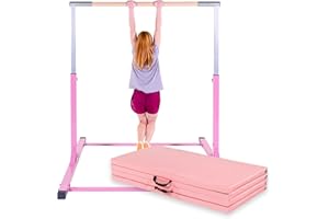 ‎MÜLLER & BLUM Müller & Blum Premium Turnreck für Kinder, höhenverstellbares Turngerät für Indoor & Outdoor, Turnstange aus Holz & stabile Stahlkonstruktion, 200 kg belastbar, Optional mit Matte