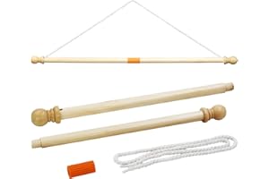 Anley 35 "Asta Porta Banner in Legno - Appendiabiti a Bandiera Orizzontale per Bandiere della società della dinastia Sportiva della casa - Visualizzazione Facile per Larghezza Bandiera