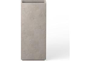 Kante Modern Rectangle Outdoor Planters, Weathered Concrete, 20.3" H