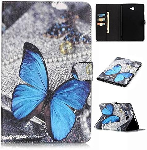 Skytar Samsung Tab A6 T580N Case,Leather cover for Galaxy Tab A T585N -PU Leather Folio Wallet Case Stand Cover for Samsung Galaxy Tab A 10.1 Inch 2016 Version (SM-T580N / SM-T585N) Tablet,Blue Butterfly