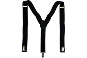 HISUNBEN Bretelles robustes de 3,5 cm de large avec clips métalliques solides, élastiques réglables, taille unique pour homme et femme, affaires, mariage décontracté