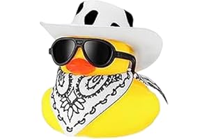 XUJUIKA Paperella In Gomma Da Cowboy, Divertente Di Gomma, Giocattolo Da Bagno Con Papera, Paperella Di Gomma Con Cappello Da Cowboy, Ornamento Del Cruscotto Di Gomma