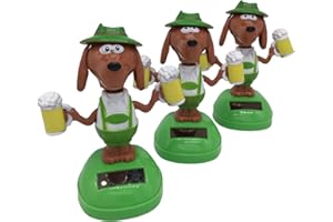 Niesel 3 Pcs Solar-Wackelkopffiguren - Niedliche solarbetriebene Tanzfiguren,Solar Dancer Hundespielzeug, Solar Power Bobbleheads für Home Car Ornament Dekoration
