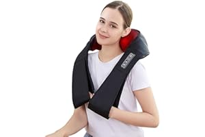 LAOBEN Neck Massager with Heating, Bi Directional Kneading, Deep Tissue Massage, Back and Shoulder Massager with Massage Rollers, Relaxes Neck Muscles, Gift for Mum, Dad and Friends