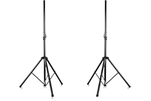 Pyle, 2 Speaker Stand Floor Pair – Dual Universal Pa Dj Floor Tripod Stands, Adjustable Height – Heavy Duty & Lightweight, Portable w/Case, Stable