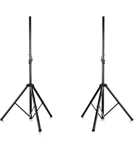Pyle Speaker Stand, Set van 2 Wand- en Plafondbeugel - Zwarte Speaker Monitor met Verstelbare Draaikantel, Uittrekbare Telescopische Arm