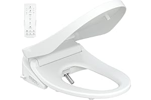 HOROW Bidet Dusch WC Aufsatz, Elektrischer Bidet Sitz mit Fernbedienung, Selbstreinigende Düse aus Volledelstahl, Nachtlicht, Desodorierung, Trockner, Durchlauferhitzer, Energiesparender B0405