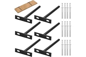 EXIN DECHEN Lot de 6 Fixation Etagere Invisible,128 mm/5 in Support Etagere Invisible,Support Etagere Murale,Fixation Invisible pour Étagère Murale,Etagere Murale Fixation Invisible pour Tablette Flottante