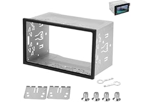 NIYATA Double Din Car Stereo Cage,Car Stereo Double Din Cage with Frame,Metal Car Radio Cage,Universal Double Din Head Unit Car Installation Kit Securing Cage with Frame for Most Double DIN Car Audio